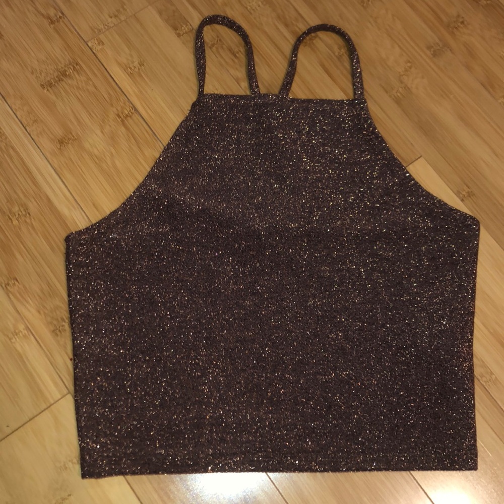 Sparkly brown crop top